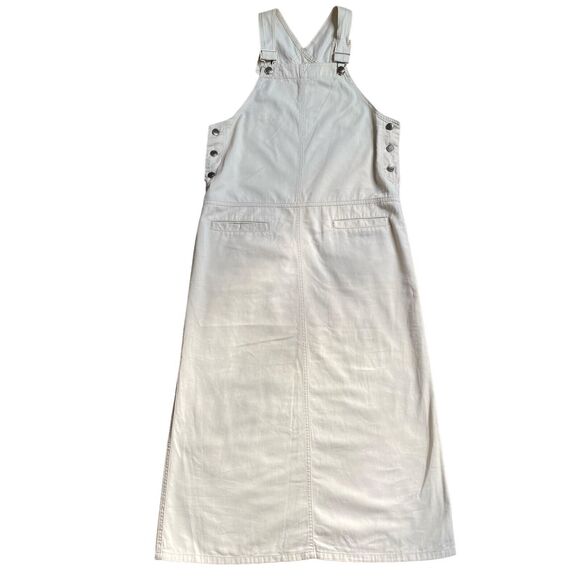 CROSSROADS Jumper Dress Midi S Ivory Buttons Pockets Lightweight Oversized Y2K - Picture 1 of 8